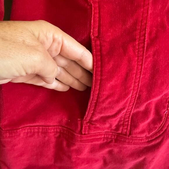 Y2K Western Red Corduroy Jacket 1X Button Front Plus Size Stretch Holiday Bold - Picture 4 of 14